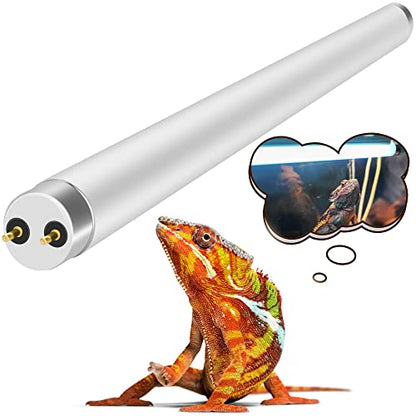 T8 Rainforest Terrarium Fluorescent Lamp Tube 18" Full Spectrum UVB Bulb, UVA/UVB 5.0 Reptile Light for Reptiles and Amphibian, 15 Watt, 110V