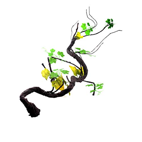 POPETPOP Reptile Vines for Climbing-Artificial Jungle Forest Bend Branch Terrarium Cage Habitat Decor for Lizard Spider Chameleon Snakes Gecko Frogs Small Pet