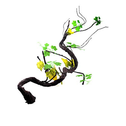 POPETPOP Reptile Vines for Climbing-Artificial Jungle Forest Bend Branch Terrarium Cage Habitat Decor for Lizard Spider Chameleon Snakes Gecko Frogs Small Pet