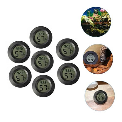 7Pcs Mini Digital Thermometer Hygrometer for Reptile Tanks Humidity with LCD Display for Bearded Dragons Leopards and Snakes Compact and Use