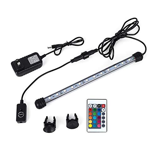 MQ 20 in Submersible LED Aquarium Light, 3.5W Color Changing Fish Tank Light with Remote Control, IP68 Crystal Glass 24 LEDs Lights Bar, for Fish Tank 25-30 inch - size: 24LED-Length 20"