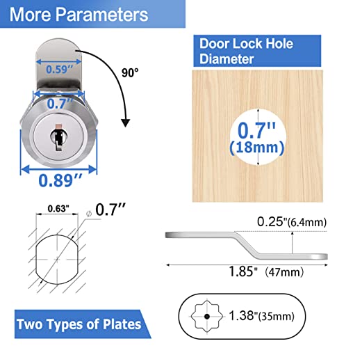 Sissinda 5/8'' Keyed Alike Cabinet Locks with Keys, 12 Packs, Waterproof, Durable Construction, Wide Application, Easy Installation, Satisfactory Guarantee - size: 5/8 Inch 12Pcs