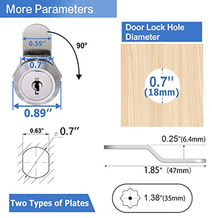 Sissinda 5/8'' Keyed Alike Cabinet Locks with Keys, 12 Packs, Waterproof, Durable Construction, Wide Application, Easy Installation, Satisfactory Guarantee - size: 5/8 Inch 12Pcs