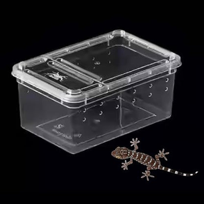 Reptile Breeding Box Clear Terrarium Habitat Portable Cage Transparent Container PP Material Ventilation Suitable for Reptile Hatching Transp, Style A - size: Style A