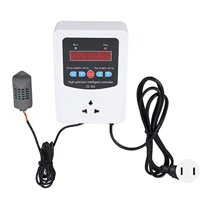 Humidity Controller,1500W Digital Humidity Controller LCD Display Humidistat Plastic Timing Air Humidity Controller for Home Farm Greenhouse (110V-US)