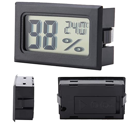 Reptile Thermometer Hygrometer Digital Temperature Humidity Meter Hygrometer Thermometer Humidity Gauge 5s Refresh LCD Built in Probe with C Display for Vivariums Greenhou