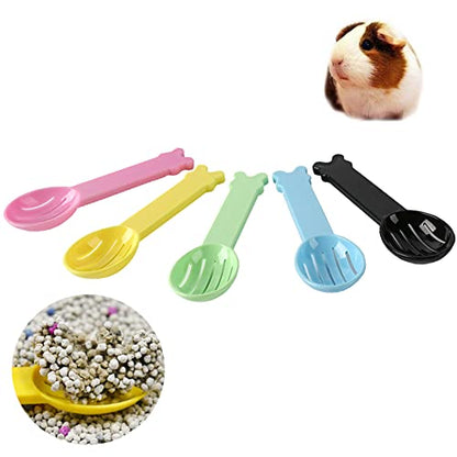 5 Pcs Hamster Scooper Plastic Litter Scoop Sifter Hamster Sand Shovel Pet Cleaning Tool Small Pet Urine Sand Shovel