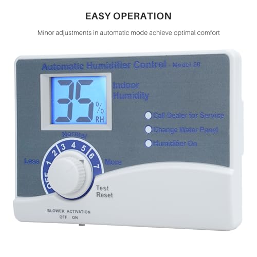 60 Whole House Humidifier Control Humidistat with Outdoor Temperature Sensor, Compatible with 400, 500, 600, 700, Automatic Digital Whole House Humidifiers, 24VAC