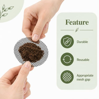 200 Pcs Plant Pots Hole Mesh Pad Round Potting Mat Flower Pot Bonsai | Mesh Bonsai, Bottom Grid Mat Screen Cover Pad, Substrate Barrier Meshes, for Plant Terrarium Potting Mats, Prevent Soil Loss