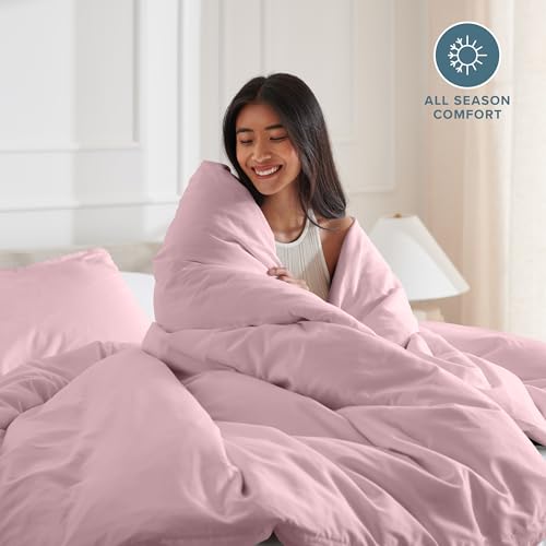 Bare Home Bedding Duvet Cover Extra Long Size - Premium 1800 Super Soft Collection - Lightweight, Cooling - Soft Breathable Bedding Duvet Cover (Twin/Twin XL, Dusty Pink) - color: 30 - Dusty Pink (No Comforter), size: Twin/Twin XL