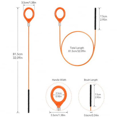 3pcs Extra Long 32.09 Inch Stainless Steel Drain Clog Remover Hook with Nylon Coating - Hair Removal Tool for Bathroom Sinks, Bathtubs, Shower Drains, Floor & Kitchen Drains