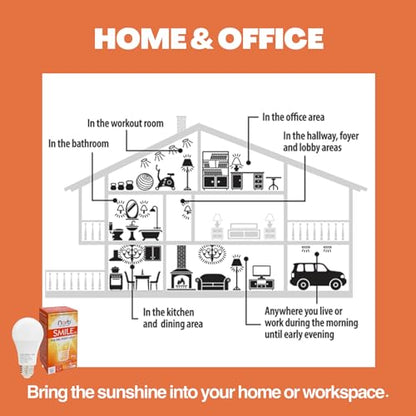 Norb NorbSMILE Full Spectrum Light Bulb | A19 LED Bulb & 9W 720 Lumens | 5000K Daylight White, CRI 96/97 & Dimmable E26 Base | Boosts Energy, Mood & Supports Circadian Rhythm | US Patented - style: Smile 9W (1 Pack)
