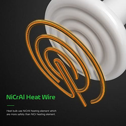 Simple Deluxe 100W Ceramic Heat Emitter Reptile Heat Lamp Bulb No Light Emitting Brooder Coop Heater for Amphibian Pet & Incubating Chicken, White, 2-Pack - color: White/2-pack, size: 100W (D-85mm)