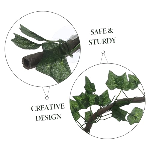 Sosoport 1m Jungle Vines for Reptiles Flexible Artificial Decor with Suckers Leaf for Lizard Frogs Snakes Creative DIY Habitat Ornament for Terrarium and Aquarium Use