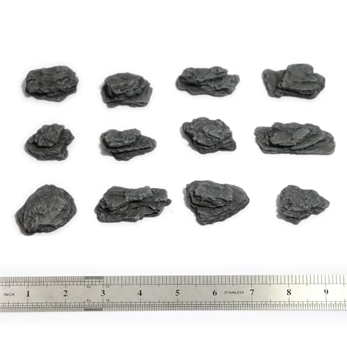 Kai Dream Miniature Stones for Terrarium - Tree Bark Diorama Rocks for Miniature Terrain Display - Lightweight Reptile Habitat Decor - NOT for Aquarium Underwater Use - 24Pcs Slate Stone (1-2 inch)“ - style: 24P Wooden Slate Rocks