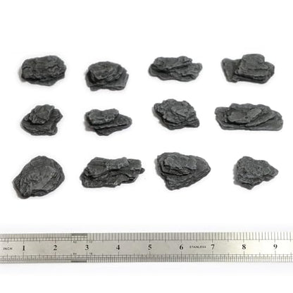 Kai Dream Miniature Stones for Terrarium - Tree Bark Diorama Rocks for Miniature Terrain Display - Lightweight Reptile Habitat Decor - NOT for Aquarium Underwater Use - 24Pcs Slate Stone (1-2 inch)“ - style: 24P Wooden Slate Rocks
