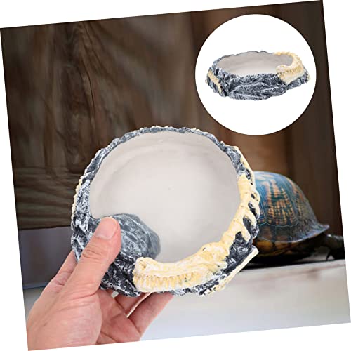 BESPORTBLE Wear-Resistant Decorative Reptile Bowl Water Dish for Turtles Lizards Snakes Feeding Drinking for Reptiles
