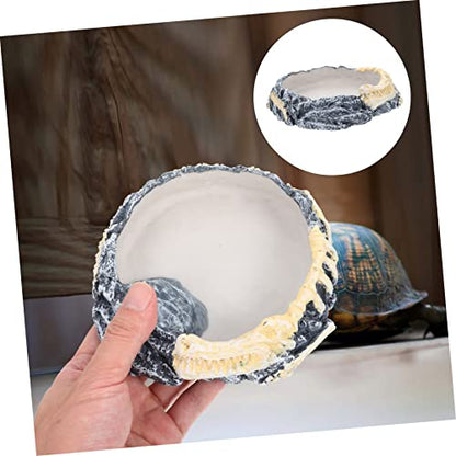 BESPORTBLE Wear-Resistant Decorative Reptile Bowl Water Dish for Turtles Lizards Snakes Feeding Drinking for Reptiles