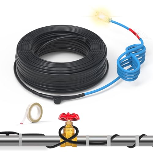 Heat Tape for Water Pipes Self-Regulating Pipe Heat Cable for Pipes, Energy-Saving Pipe Heating Cable Keeps Water Flowing at -40°F 120V 2FT - style: 2-feet
