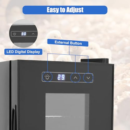 Reptile Incubator, 70W 6.08Gal Digital Incubator Cooling Small Reptiles Eggs Temperature Control Portable Scientific Lab Incubators with LED Touch Display Screen for Turtle Lizard Snake (70W) - size: 70W