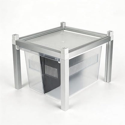 Stackable Reptile Rack Expansion Unit, 13x10x8 Inch Reptile Rack Drawer Habitat with Bins, Modular Gecko Breeding Box with Removable Divider & Ventilated Plastic Lid – Compatible Stackable Rack System - size: 13x10x8-add