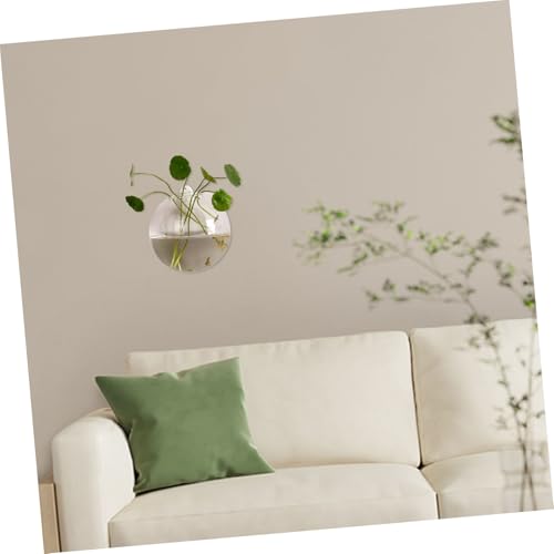 KESYOO Glass Wall Hanging Planter Hydroponic Vase Fish Bubble Tank Modern Decorative Terrarium for Indoor Plants