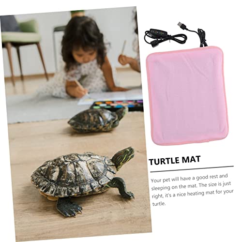 VANZACK 1pc Pet Heating Pad Pet Bed Dragon Reptile Under Tank Heating Pad Chicken Coop Rabbit Turtle Basking Platform Thermostat Reptile Turtle Tank Blanket Frog Snake Gecko Pink Polyester - color: Pink