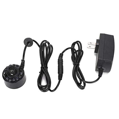 Mist Maker, Indoor Fountain Mister Foggers, Colorful Mist Maker Fog Atomizer, Small Pond Fog Machine Atomizer Air Humidifier Perfect for Water Fountain Pond, 12W Reptile Habitat Sprayer with 400ML/H
