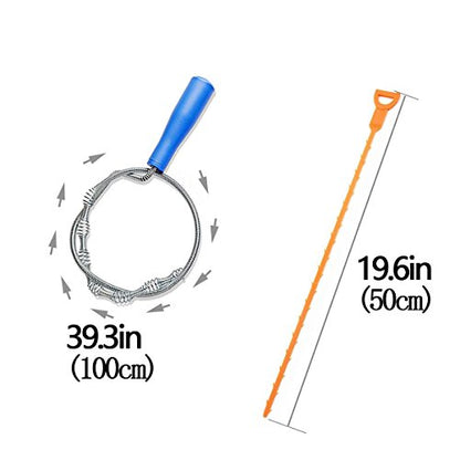39inch Drain Clog Remover(x1), 20inch Drain Snake Hair Remover(x3)＆ Cleaning Brush(x1), 24inch Sewer Hair Catcher(x1),6 Pack Auger Cleaner Tool Set for Toilet, Kitchen Sink, Bathroom Tub, Sewer