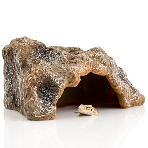Large Reptile Cave Hideouts - Simulation Rock Terrarium Habitat Décor for Bearded Dragons, Turtles, Lizards, Snakes & More