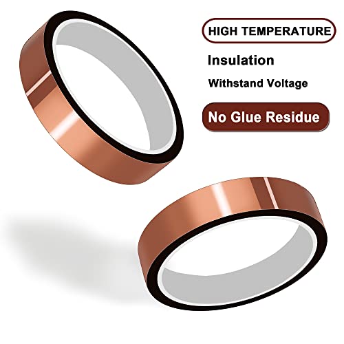 High Temperature Tape Heat Tape Heat Resistant Tape Heat Transfer Tape Heat Tape for Sublimation No Residue 10mm X 33m 108ft - color: Brown