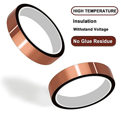High Temperature Tape Heat Tape Heat Resistant Tape Heat Transfer Tape Heat Tape for Sublimation No Residue 10mm X 33m 108ft - color: Brown
