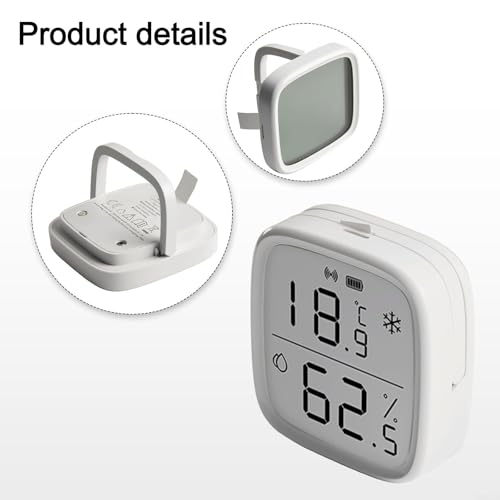 Wireless Lcd Display Temperature Humidity Sensor For Snzb-02D, 2.5 Inch Smart Hygrometer Thermometer With Large Screen, Compatible With 3.0 & Hub