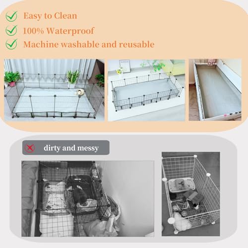 DZWLKJ Guinea Pig Cage Liner Tarp Bottom Waterproof and Washable Base Also for Rabbits, Bunny, Chinchesillas, Hedgehog, Ferrets and Other Small Animals(24x36 inches) - size: C&C 2x3(24x36 inches)