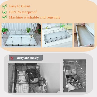 DZWLKJ Guinea Pig Cage Liner Tarp Bottom Waterproof and Washable Base Also for Rabbits, Bunny, Chinchesillas, Hedgehog, Ferrets and Other Small Animals(24x36 inches) - size: C&C 2x3(24x36 inches)