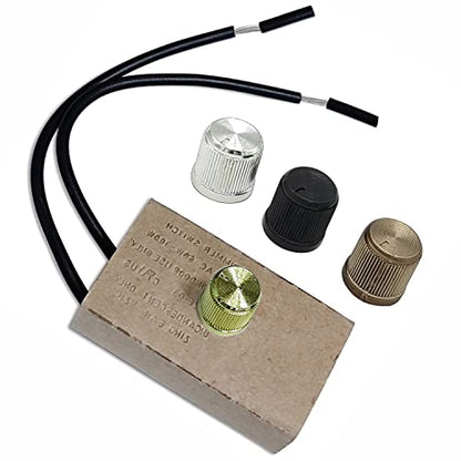 Zing Ear ZE-03 Dimmer Switch Combo Kit Rotary 120VAC 240VAC 300W MAX Repair Tools Replacement Full Range Inline Table Lamps Floor Lights Dimmable LED Paper Outer Shell Brass Easy to Install - size: Paper shell