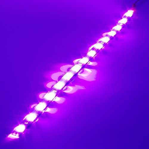 DC 12V Waterproof 1Ft 12 LED Strip Underbody Light with 6 inches Wires for Motor (Purple,Pack of 6) - color: Purple