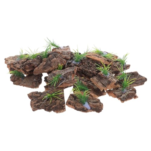 20pcs Natural Cork Bark for Reptile Terrarium Non-Toxic Tree Bark Background for Reptile Tank Climbing and Shelter Decor for Lizards Turtles Amphibians Aquarium Habitat Accessories