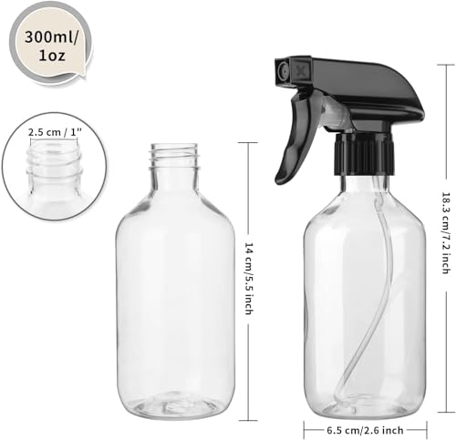 Arkeiliy 2-Pack Leakproof Spray Bottles (300ml/10oz) - Adjustable Nozzle for Fine Mist & Jet Stream | Premium Refillable Plastic Bottles for Hair Styling, Plant Misting, Cleaning Solutions (C+G) - color: C+G