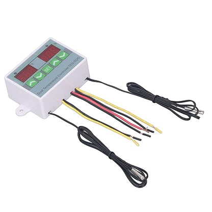 Aramox Dual Temperature Controller Digital Thermostat with Data Storage, Machined Controller for Reptile Incubators (DC12V)