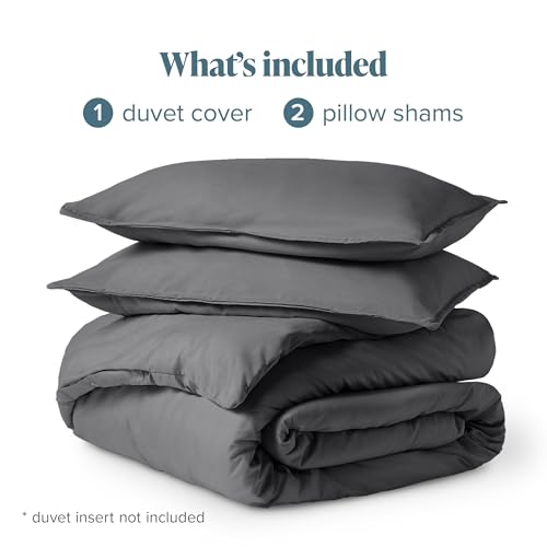 Bare Home Bedding Duvet Cover Queen Size - Premium 1800 Super Soft Duvet Covers Collection - Lightweight, Cooling Duvet Cover - Soft Breathable Bedding (Queen, Grey) - color: 04 - Grey (No Comforter), size: Queen