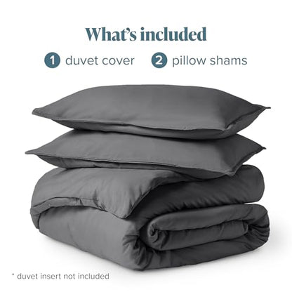 Bare Home Bedding Duvet Cover Queen Size - Premium 1800 Super Soft Duvet Covers Collection - Lightweight, Cooling Duvet Cover - Soft Breathable Bedding (Queen, Grey) - color: 04 - Grey (No Comforter), size: Queen