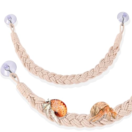 Hermit Crab Climbing Rope, 23.6 Inches, Cotton, Reptile Climbing Accessory, Off White - color: Off White