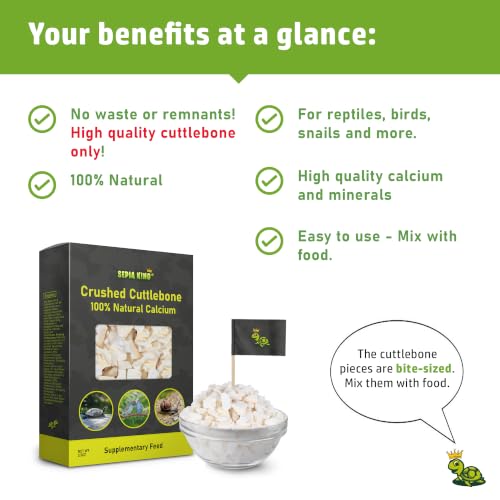Sepia King - Crushed - 100% Natural Calcium Supplement - Premium Cuttlebone Perfect for Birds, Tortoises, Snails, Reptiles - 3.5 oz