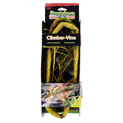 Penn-Plax Reptology Reptile Climber-Vine – Thick Green Vine Decoration for Terrariums – 5” Length (REP401) - size: 5' Green