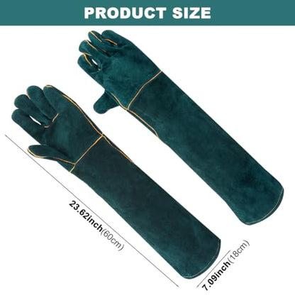 23.7" Animal Handling Gloves - Bite Proof, Long Protective, Durable Gloves for Cat, Dog, Snake, Falcon, Zoo Workers