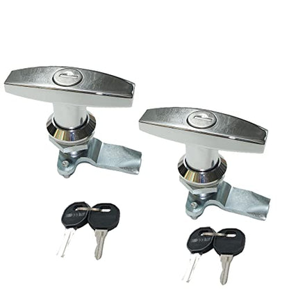 2PCS T Handle Lock Keyed Alike RV Garage Drawer Electrical Panel Door Latches Camper Shell Locks and Keys - size: 3.1"x2.3"