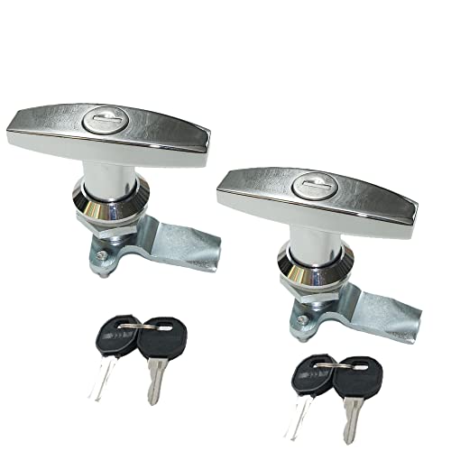 2PCS T Handle Lock Keyed Alike RV Garage Drawer Electrical Panel Door Latches Camper Shell Locks and Keys - size: 3.1"x2.3"