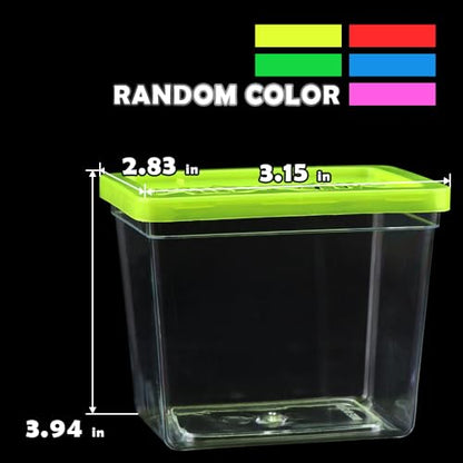 48 Pack Small Plastic Reptile Carrier Tarantula Enclosure Breeding Box Hatching Container for Spider Snail Turtle Hermit Crab Insect (3.9 x 2.9 x 3.1 Inch)