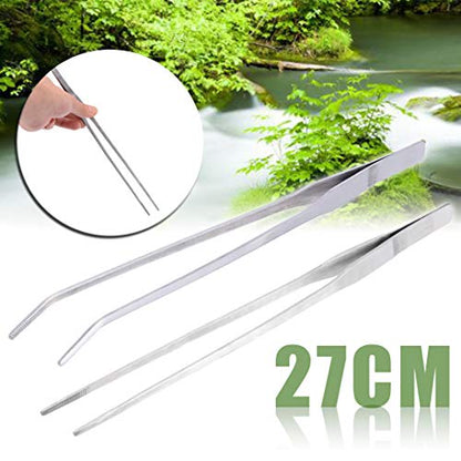 YSTAR Stainless Steel Long Reptile Tweezers Feeding Tongs for Snake Lizards Bearded Dragon Leopard Gecko and Spider Terrarium Supplies 2Pcs